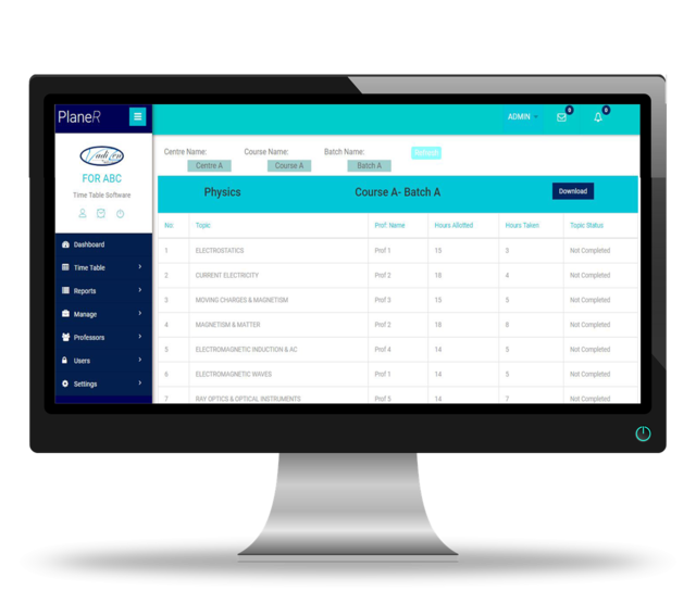 Time table reports