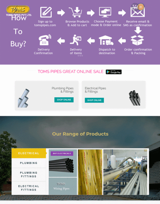 Toms Pipes Ecommerce platform